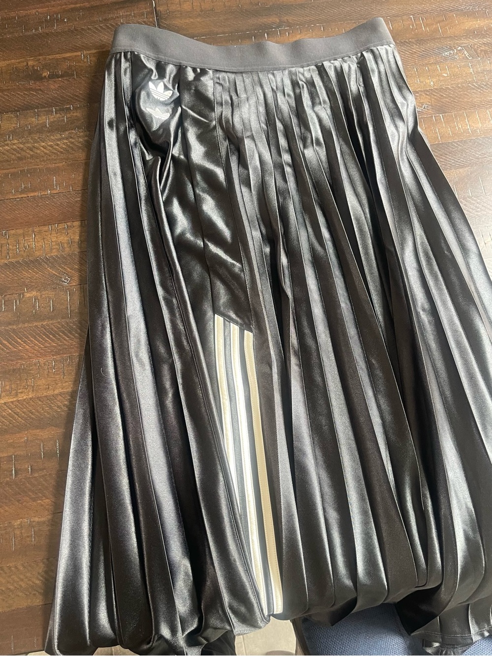 NWT adidas x Willy Chavarria Pleated Maxi Skirt Black Size Large Rare Collab - Picture 5 of 6